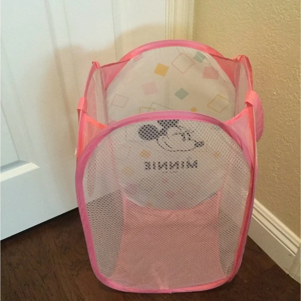 Disney Minnie Mouse Pink Laundry Bag Mesh and foldable